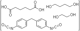 CAS 登录号：107592-09-6 (65916-86-1), 4,4'-二苯甲烷二异氰酸酯与丁二醇和聚乙二醇己二酸酯的聚合物