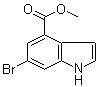 6-溴-1H-吲哚-4-甲酸甲酯分子结构 (CAS 107650-22-6)