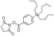 1-[[4-(三丁基锡烷基)苯甲酰基]氧基]-2,5-吡咯烷二酮分子结构 (CAS 107759-58-0)