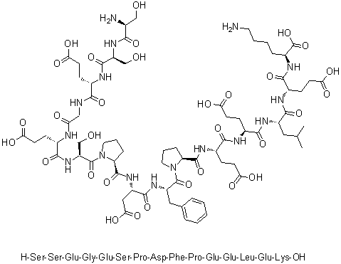 CAS 登录号：107902-86-3, L-丝氨酰-L-丝氨酰-L-alpha-谷氨酰甘氨酰-L-alpha-谷氨酰-L-丝氨酰-L-脯氨酰-L-alpha-天冬氨酰-L-苯丙氨酰-L-脯氨酰-L-alpha-谷氨酰-L-alpha-谷氨酰-L-亮氨酰-L-alpha-谷氨酰-L-赖氨酸