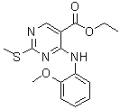 4-[(2-甲氧基苯基)氨基]-2-(甲硫基)-5-嘧啶羧酸乙酯分子结构 (CAS 108123-24-6)
