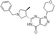 CAS 登录号：1082743-70-1, PDE-9, 1,5-二氢-6-[(3S,4S)-4-甲基-1-苄基-3-吡咯烷基]-1-(四氢-2H-吡喃-4-基)-4H-吡唑并[3,4-d]嘧啶-4-酮
