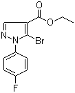 Ethyl 5-bromo-1-(4-fluorophenyl)-1H-pyrazole-4-carboxylate molecular structure (CAS 1082828-31-6)