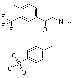 2-Amino-1-[4-fluoro-3-(trifluoromethyl)phenyl]ethanone 4-methylbenzenesulfonate molecular structure (CAS 1082951-17-4)