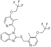 1-[[3-甲基-4-(2,2,2-三氟乙氧基)吡啶-2-基]甲基]-2-[[3-甲基-4-(2,2,2-三氟乙氧基)吡啶-2-基]甲硫基]苯并咪唑分子结构 (CAS 1083100-27-9)