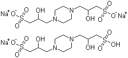 structure of CAS# 108321-08-0, 哌嗪-N,N'-二(2-羟基丙磺酸)倍半钠盐