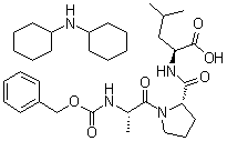 N-苄氧羰基-L-丙氨酰-L-脯氨酰-L-亮氨酸(二环己基铵)盐分子结构 (CAS 108321-20-6)