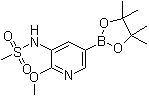 structure of CAS# 1083326-75-3, N-[2-(Methyloxy)-5-(4,4,5,5-tetramethyl-1,3,2-dioxaborolan-2-yl)-3-pyridinyl]methanesulfonamide