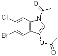 structure of CAS# 108847-96-7, 1-Acetyl-5-bromo-6-chloro-1H-indol-3-ol acetate (ester)