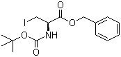 structure of CAS# 108957-20-6, N-叔丁氧羰基-3-碘-L-丙氨酸苄酯