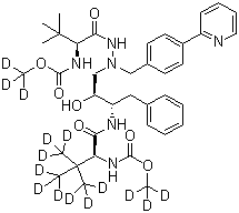 (3S,8S,9S,12S)-3-(1,1-二甲基乙基)-12-[1,1-二(甲基-d3)乙基-2,2,2-d3]-8-羟基-4,11-二氧代-9-(苯基甲基)-6-[[4-(2-吡啶基)苯基]甲基]-2,5,6,10,13-五氮杂十四烷二酸 1,14-二(甲基-d3) 酯分子结构 (CAS 1092540-56-1)