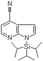 structure of CAS# 1092580-01-2, 1-[三(1-甲基乙基)硅基]-1H-吡咯并[2,3-b]吡啶-4-甲腈