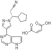 CAS # 1092939-15-5, (betaR)-beta-Cyclopentyl-4-(7H-pyrrolo[2,3-d]pyrimidin-4-yl)-1H-pyrazole-1-propanenitrile maleate, (betaR)-beta-Cyclopentyl-4-(7H-pyrrolo[2,3-d]pyrimidin-4-yl)-1H-pyrazole-1-propanenitrile (2Z)-2-butenedioate