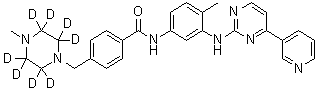 4-[(4-甲基-1-哌嗪基-2,2,3,3,5,5,6,6-d<sub>8</sub>)甲基]-N-[4-甲基-3-[[4-(3-吡啶基)-2-嘧啶基]氨基]苯基]苯甲酰胺分子结构 (CAS 1092942-82-9)