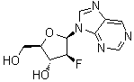 structure of CAS# 109304-16-7, 9-(2-Deoxy-2-fluoro-beta-D-arabinofuranosyl)-9H-purine