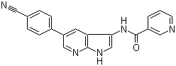 structure of CAS# 1093222-27-5, N-[5-(4-氰基苯基)-1H-吡咯并[2,3-b]吡啶-3-基]-3-吡啶甲酰胺