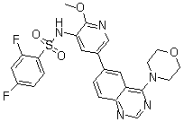 2,4-二氟-N-[2-甲氧基-5-[4-(4-吗啉基)-6-喹唑啉基]-3-吡啶基]苯磺酰胺分子结构 (CAS 1093818-24-6)