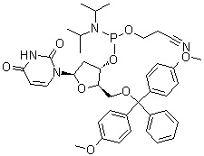 CAS # 109389-30-2, 5'-O-(4,4'-Dimethoxytrityl)-2'-deoxyuridine-3'-O-[O-(2-cyanoethyl)-N,N'-diisopropylphosphoramidite]