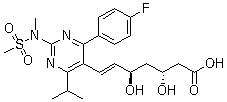 CAS # 1094100-06-7, (3R,5R)-Rosuvastatin, (3R,5R,6E)-7-[4-(4-Fluorophenyl)-6-(1-methylethyl)-2-[methyl(methylsulfonyl)amino]-5-pyrimidinyl]-3,5-dihydroxy-6-heptenoic acid