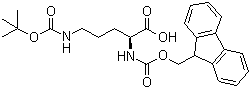 structure of CAS# 109425-55-0, Nalpha-Fmoc-Ndelta-Boc-L-ornithine