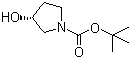 N-叔丁氧羰基-(R)-3-吡咯烷醇分子结构 (CAS 109431-87-0)