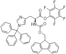 structure of CAS# 109434-24-4, N-Fmoc-N'-Trityl-L-histidine pentafluorophenyl ester