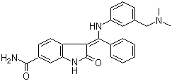 structure of CAS# 1094614-84-2, 3-[[[3-[(二甲基氨基)甲基]苯基]氨基]苯基亚甲基]-2,3-二氢-2-氧代-1H-吲哚-6-甲酰胺