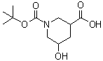 CAS 登录号：1095010-48-2, 1-(叔丁氧羰基)-5-羟基哌啶-3-羧酸