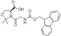 (4S)-3-[2-[[芴甲氧羰基]氨基]乙酰基]-2,2-二甲基-4-恶唑烷羧酸分子结构 (CAS 1095952-22-9)