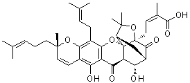 (2Z)-4-[(1R,3aS,5S,6S,6aR,11S,14aS)-3a,4,5,6,6a,7-六氢-6,8-二羟基-3,3,11-三甲基-13-(3-甲基-2-丁烯-1-基)-11-(4-甲基-3-戊烯-1-基)-7,15-二氧代-1,5-甲桥-1H,3H,11H-呋喃并[3,4-g]吡喃并[3,2-b]氧杂蒽-1-基]-2-甲基-2-丁烯酸分子结构 (CAS 1097882-33-1)