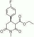 反式-3-乙氧基甲酰-4-(4-氟苯基)-N-甲基哌啶-2,6-二酮分子结构 (CAS 109887-52-7)