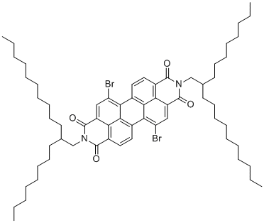 structure of CAS# 1100243-37-5, 5,12-二溴-2,9-双(2-辛基十二烷基)蒽并[2,1,9-def:6,5,10-d'e'f']二异喹啉-1,3,8,10(2H,9H)-四酮