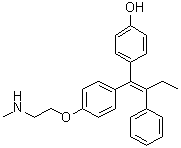4-[1-[4-[2-(甲基氨基)乙氧基]苯基]-2-苯基-1-丁烯-1-基]苯酚分子结构 (CAS 110025-28-0)