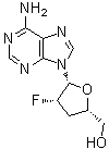 2'-beta-氟-2',3'-二脱氧腺苷分子结构 (CAS 110143-10-7)