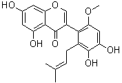 CAS # 11025-91-5, 3-[3,4-Dihydroxy-6-methoxy-2-(3-methyl-2-butenyl)phenyl]-5,7-dihydroxy-4H-1-benzopyran-4-one, 3-[3,4-���ǻ�-6-������-2-(3-�׻�-2-��ϩ��)����]-5,7-���ǻ�-4H-1-�������-4-ͪ