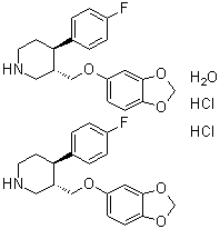 帕罗西汀盐酸盐半水合物分子结构 (CAS 110429-35-1)