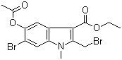 5-乙酰氧基-6-溴-2-溴甲基-1-甲基吲哚-3-甲酸乙酯分子结构 (CAS 110543-98-1)