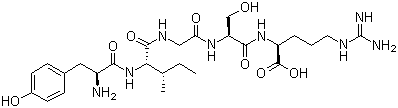 structure of CAS# 110590-64-2, 酪氨酰-异亮氨酰-甘氨酰-丝氨酰-精氨酸
