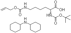 structure of CAS# 110637-52-0, N-叔丁氧羰基-N'-烯丙氧基羰基-D-赖氨酸二环己胺盐