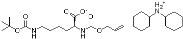 N2-烯丙氧羰基-N6-(叔丁氧羰基)-L-赖氨酸二环己基铵盐分子结构 (CAS 110637-53-1)