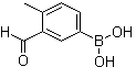 (3-甲酰基-4-甲基苯基)硼酸分子结构 (CAS 1106869-99-1)