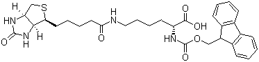 structure of CAS# 110990-09-5, N-Fmoc-N'-Biotinyl-D-lysine