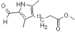 CAS # 110995-29-4, 5-Formyl-2,4-dimethyl-1H-pyrrole-3-propanoic-beta-<sup>13</sup>C acid methyl ester