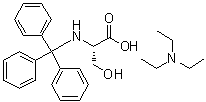 N-(三苯基甲基)-L-丝氨酸与三乙胺的化合物分子结构 (CAS 111061-44-0)