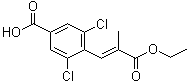 structure of CAS# 1110767-89-9, 3,5-Dichloro-4-[(1E)-3-ethoxy-2-methyl-3-oxo-1-propen-1-yl]benzoic acid