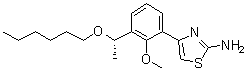 4-[3-[(1S)-1-(己氧基)乙基]-2-甲氧基苯基]-2-噻唑胺分子结构 (CAS 1110767-98-0)
