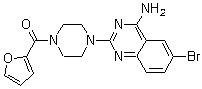 [4-(4-氨基-6-溴-2-喹唑啉基)-1-哌嗪基]-2-呋喃基甲酮分子结构 (CAS 111218-69-0)