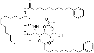 CAS # 111250-67-0, Ono-4007 (free acid), 2-Deoxy-3-O-(9-phenylnonanoyl)-2-[3(S)-(9-phenylnonanoyloxy)tetradecanamido]-4-O-sulfo-D-glucopyranose