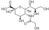 N-羟乙酰神经氨酸分子结构 (CAS 1113-83-3)