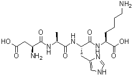 L-alpha-天冬氨酰-L-丙氨酰-L-组氨酰-L-赖氨酸分子结构 (CAS 111543-77-2)